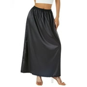 GXFC Half Slip Lace Long Underskirt Women's Satin Half Slip Half Slips for Under Dresses Slip