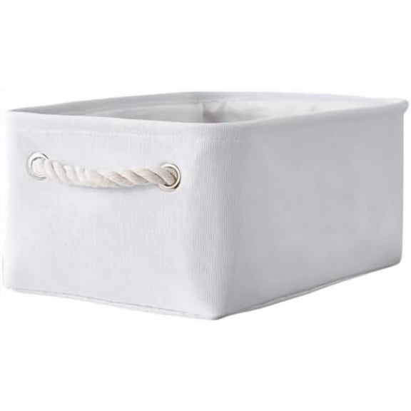 Storage Basket for Gifts Empty - 11.8x7.8x5.2 inch 1 Pack Fabric Storage Cubes, Nursery Organizers and Storage for Closet Cloth Toy Book (White)