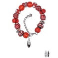 thumbnail image 2 of Delight Jewelry Silvertone 3-D Black Running Shoe Red Paw Print Bead Bracelet, 7"+2", 2 of 4