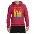 thumbnail image 2 of Tropical Palm Tree Silhouette | Mens Pop Culture Hooded Sweatshirt Graphic Hoodie, Vintage Heather Red, Medium, 2 of 4