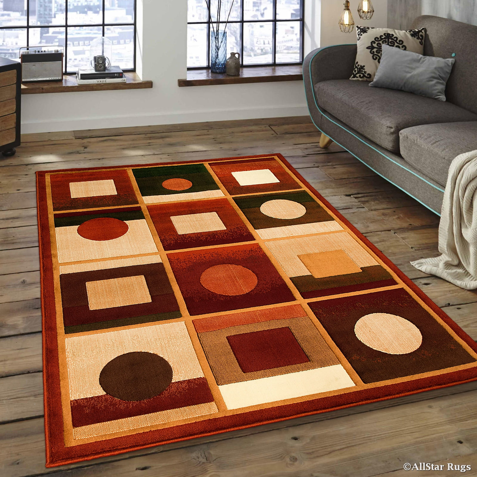 Allstar Orange Modern Formal Area Rug 3 9 X 5 1 Com Allstar Orange Modern Formal Area Rug 3 9 X 5 1