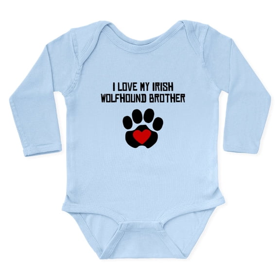 CafePress - I Love My Irish Wolfhound Brother Body Suit - Long Sleeve Cotton Baby Bodysuit