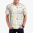 thumbnail image 4 of Xecao Summer Rabbit for Mens' Casual Short Sleeve Button-Down Polo Shirts for a Classic Golf Look, 4 of 9