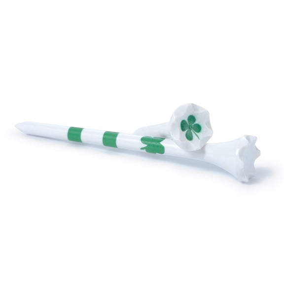 NorthPointe Golf Tees Plastic Combo Length Pack of 50 Includes (40 Count) 3 ¼” Plastic Golf Tees Four Leaf Clover   (10 Count) 1½ Plastic Shortees for Irons, Hybrids, Par Threes