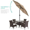 thumbnail image 2 of QRKD 7.5ft Heavy-Duty Round Outdoor Market Table Patio Umbrella w/Steel Pole, Push Button Tilt, Easy Crank Lift - Tan, 2 of 14