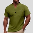 thumbnail image 5 of Kcolen Cotton T Shirts for Men Men Henley Tee Tops Pullovers Solid Color Snug Fit Summer Beach Tops Casual Beach Basic Shirts for Men, 5 of 5