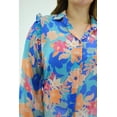 thumbnail image 4 of Blusa de chiffon estampado Roman Fashion /Tallas Extras, 2258 (Azul claro) azul 36 Roman Fashion BL-MIC-2258-AZUL, 4 of 7