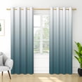 thumbnail image 7 of Nanqianyi Blue Ombre Blackout Curtains, Gradient Blue Grey Color Thermal Insulated Window Curtain for Living Room, Grommet Top Drapes (42W x 96L / 2 Panels Per Set), 7 of 7
