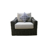 Teva Patio Furniture Catalina Club Chair with Two Tone Brown/Beige PE Wicker