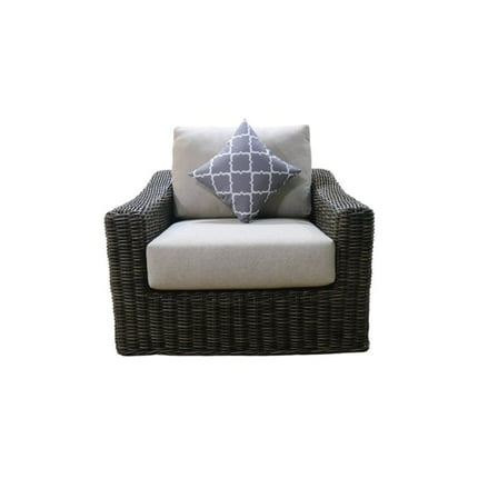 Teva Patio Furniture Catalina Club Chair with Two Tone Brown/Beige PE Wicker