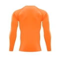thumbnail image 4 of Men's Compression Shirt Lightweight Quick Dry Stretch Long Sleeve Athletic Tops for Training, Running and Workout Saffron S, 4 of 9