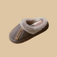 thumbnail image 4 of CHUMUD Men's Faux Leather Slippers with Fur Collar - Warm Fleece Lined, Anti-Slip Rubber Sole Winter House Shoes, 4 of 6