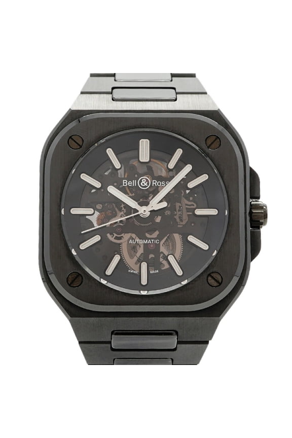 Pre-Owned Bell & Ross BR05 Skeleton Black Ceramic BR05A-BL-SK-CE SCE Dial Watch for Men
