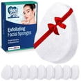 thumbnail image 1 of Esponjas exfoliantes faciales regulares Hartfelt [paquete de 10] - Limpieza diaria - Elimina la suciedad con discos reutilizables estilo Puf para eliminar maquillaje, suciedad y piel muerta - Fabricad, 1 of 9