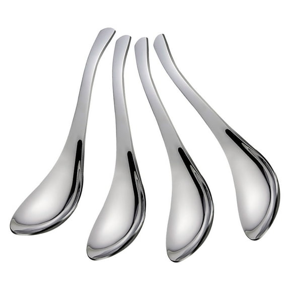 4 Pcs Stainless Steel Spoon Tablespoons Chinese Soup Spoons Asian Soup Spoons Chinese Spoon Child Toddler