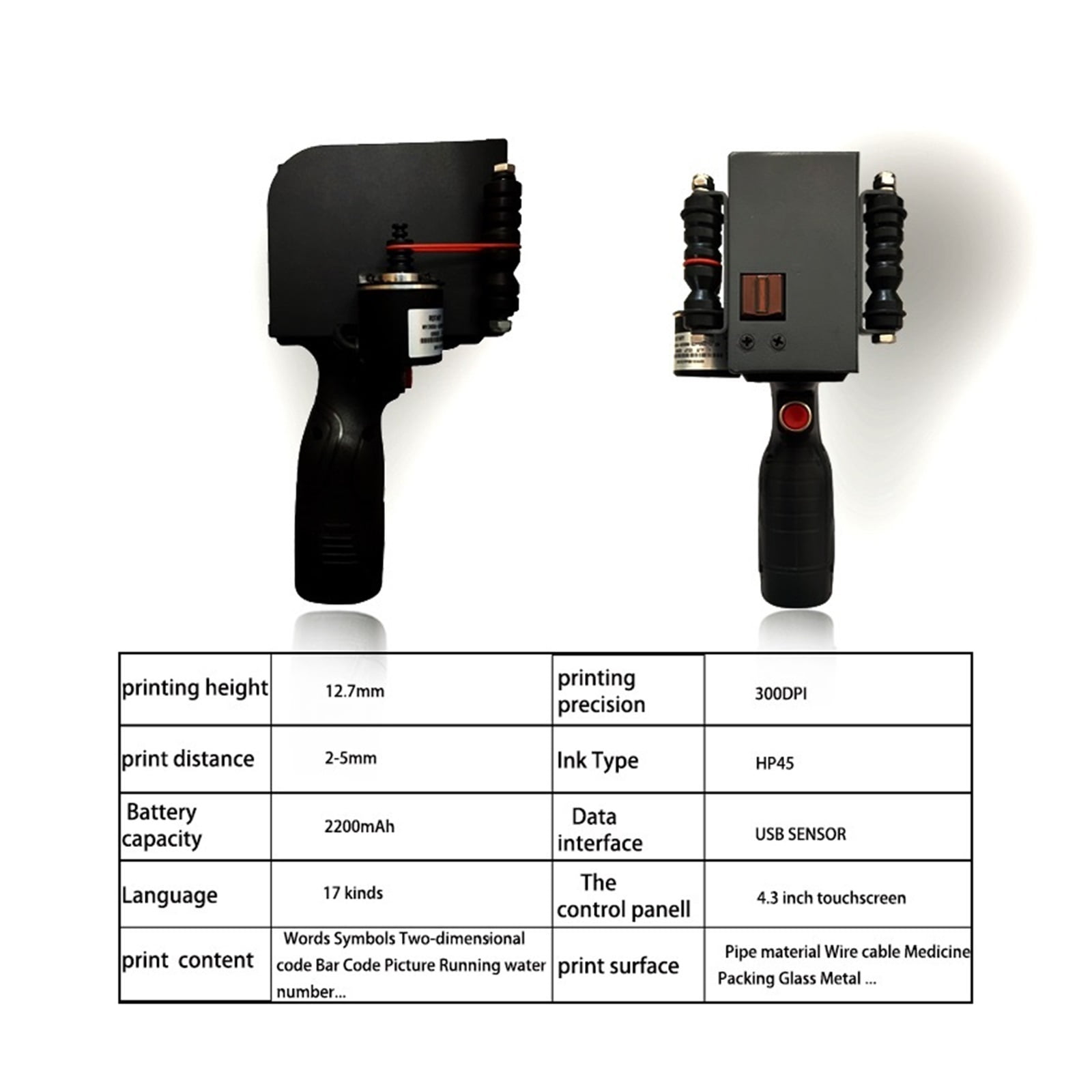 Portable Handheld Inkjet Printer For Logo/Lot/Serial Number/Label/Barcode/QR Code, Smart Fast Dry Printing ,Crisp, Vibrant Prints