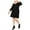 black, variant on NY Collection Womens Faux Wrap Sweater Fit & Flare Dress, Black, Petite Plus Size, 1XP