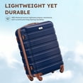 thumbnail image 3 of Gowill 4 Piece Luggage Sets,14/20 inch Hardside Lightweight ABS Carry-On Suitcase With Expandable Duffle Bag (Navy Blue Tan), 3 of 10