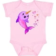 thumbnail image 3 of Inktastic Valentine's Day Cute Pink Narwhal with Hearts Boys or Girls Baby Bodysuit, 3 of 5