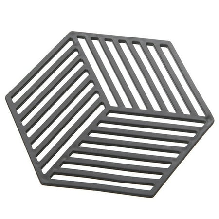 

Hhdxre Hexagonal Table Insulation Pad Multifunctional Heat-Resistant Non-Slip Coasters for Home Kitchen Restaurant(Black Stripe Style)