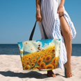 thumbnail image 6 of Kdxio Clear Sky Sunflower for Beach Bag for Women Large Beach Tote Bag Waterproof Sandproof Swim Bag with Zipper Pockets Beach Vacation Travel, 6 of 7