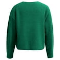 thumbnail image 5 of Arlun Cropped Loose Knit Sweaters for Women Long Sleeve Round Neck Soft Comfortable Pullover Sweater Solid Color Casual Tops for Fall Winter Fashion 2025 Green M, 5 of 5