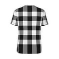 thumbnail image 3 of Rocae White And Black Plaid for Breathable Men's Baseball T-Shirt Fashionable Casual Baseball Jersey, Moisture-wicking Sportswear Small, 3 of 9