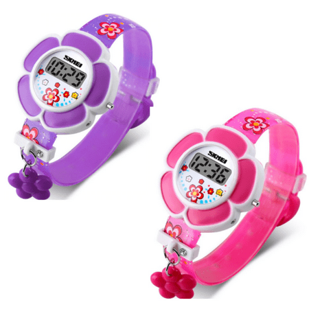 - ON SALE - Flower Girl Digital Watch in Pink or Purple - Kids Watch Purple