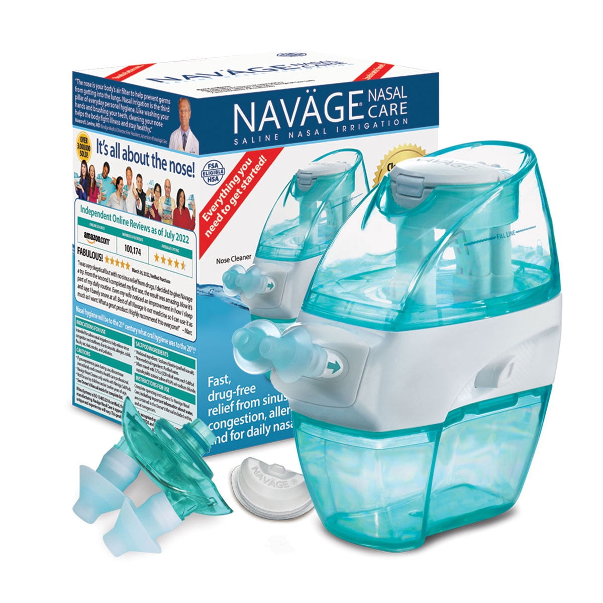 Navage Nasal Care MULTIUSER Bonus Pack Navage Nose Cleaner, 20 Salt