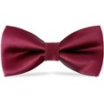 thumbnail image 1 of Garçons Noeud Papillon en Soie Noeud Papillon Formel Solide Longueur Réglable Bordeaux, 1 of 4