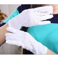 thumbnail image 5 of Guantes blancos, 5 pares de guantes de nailon cosidos blancos, guantes uniformes con botones a presión para policía, esmoquin formal, inspección de joyas, 5 of 5