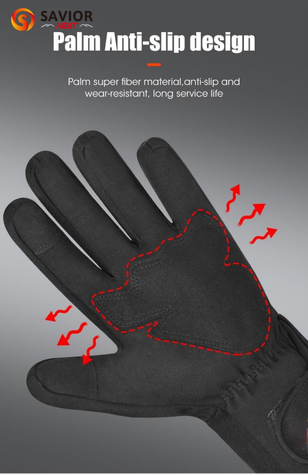 SAVIOR HEAT Thermal Heated Gloves Motorcycle Skiing Men Women Electric Heating Glove Winter Waterproof Warm Rechargeable Heated Glove