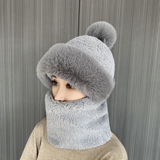 Daer Sombrero Femenino Bufanda Gorras Para Las Mujeres 2022 Invierno Cuello Calentador Beanies Jerseys Sombreros Enmascarados Al Aire Libre Caliente Felpa De Vellón