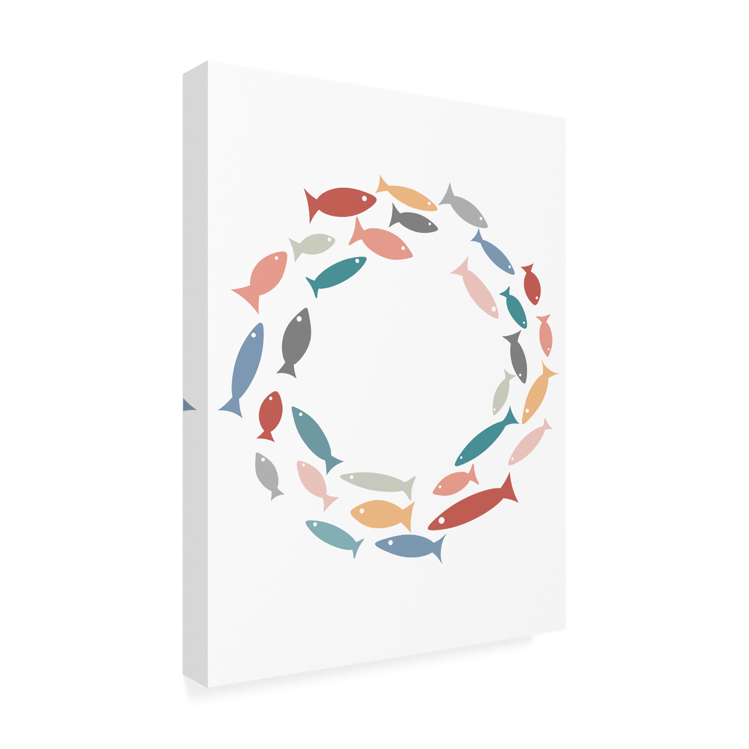Canvas Wall Art - Tom Quartermaine 'Colorful Abstract Shoal of Fish' Wall Art for Living Room, Bedroom, or Office DÃ©cor by Trademark Fine Art - 14 x 19 Inches