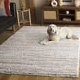 thumbnail image 3 of SAFAVIEH Rumi Barrett Striped Polyester Shag Area Rug, Ivory/Beige, 9' x 12', 3 of 8