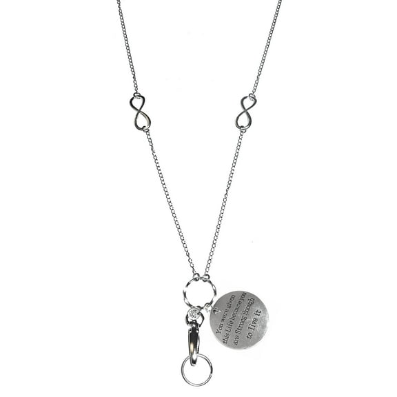 Chain Lanyard - Fashion Lanyard Necklace - Strong Chain Lanyard with Charm (34" Office Lanyard) - You Were Given This Life Because You Are Strong Enough To Live It