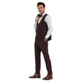 thumbnail image 3 of Tazzio Skinny Fit Peak Lapel 3 Piece Textured Suit Set with Double Breasted Vest, 3 of 4
