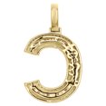 thumbnail image 3 of 10K Yellow Gold Baguette Diamond Letter C Mini Pendant 1.2" Initial Charm 1/2 CT, 3 of 6