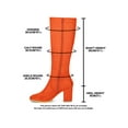 thumbnail image 6 of BLISSFUL STEP Valentine's Women's Knee High Boots Side Zipper Faux Suede Block Chunky Heels Orange 10, 6 of 7