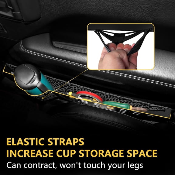 Front Door Pockets with Cup Holders for Wrangler JL JLU 4XE JT - Heavy Duty Metal Storage Organizer Replacement Kit