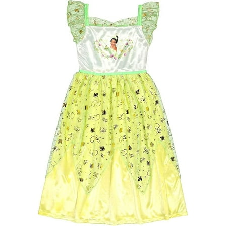 Disney Princess Tiana Fancy Deluxe Golden Foil Nightgown, Gown, Size 3T