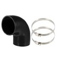 thumbnail image 1 of 1 Juego de manguera de silicona para motor. codo de 90 grados. ID. 89mm. 3.5 ". color negro. para tubería de entrada de Intercooler de coche con 2 uds de abrazaderas, 1 of 1