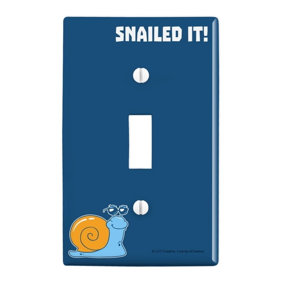 Snailed It Snail Nailed Funny Humor Plastic Wall Decor Toggle Light Switch Plate Cover