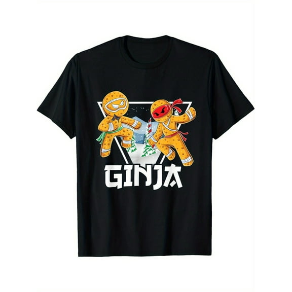 Ginja Ninja Ninjabread Man Gingerbread Ninja Ugly Christmas Men's T-Shirt