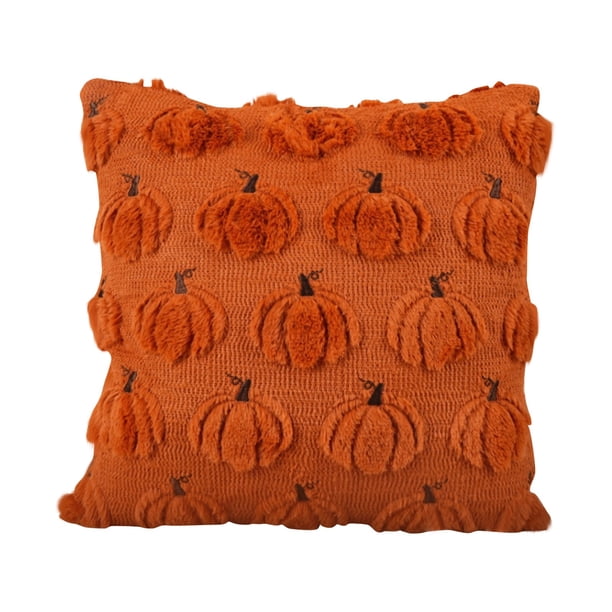 Funda de cojín decorativa de calabaza de Halloween para el hogar.