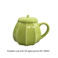 thumbnail image 2 of Tazas de café Bewildely de calabaza de Halloween 300ml cerámica con tapa verde, 2 of 6