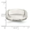 thumbnail image 3 of Auriga Fine Jewelry 925 Sterling Silver 7mm Flat with Step Edge Band for Women Size 7, 3 of 6