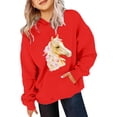 thumbnail image 2 of Weebloom Cute Hoodies For Teen Girls Kids Horse Print Long Sleeve Hoodies Trendy Birthday Streetwear,13-14 Years, 2 of 3
