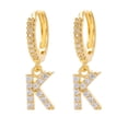 thumbnail image 1 of LSLJS Dainty Gold Plated Initial Hoop Earrings Letter Alphabet Dangle Earrings Fashion Sparkly Rhinestone Letter Initial Pendant Drop Earrings for Women Valent, 1 of 1