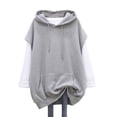 thumbnail image 7 of WUSUOWEI Sweatshirt For Women Sleeveless Hooded Sweatshirt Zip Up Casual Womens Tunic Top with Splice Design L, 7 of 7